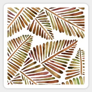 Sepia Banana Leaves Pattern Sticker